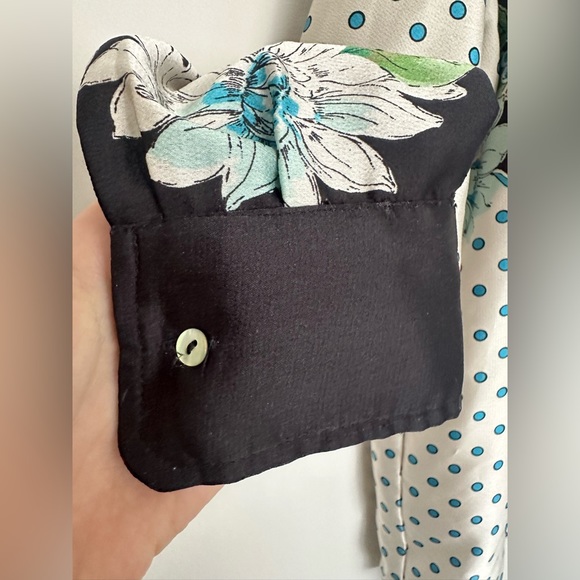 Zara floral and polka dot long sleeve blouse button down shirt - Picture 5 of 5